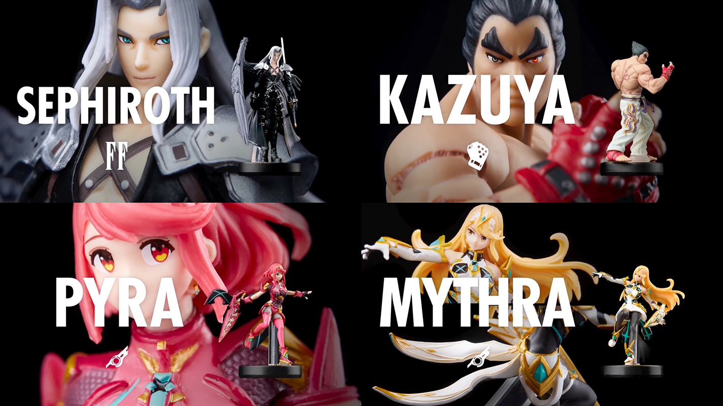 Kazuya and Sephiroth amiibo release January 13th, Pyra and Mythra